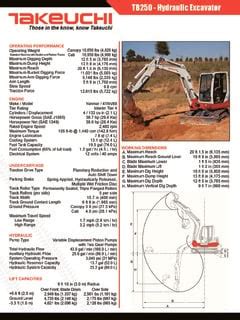 takeuchi tb250 depth chart